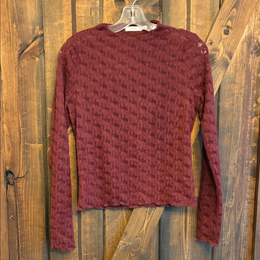 Elegant Burgundy Lace Women Top